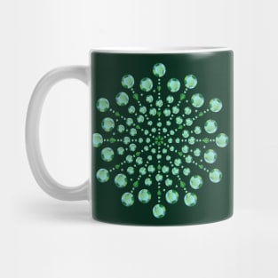 Shiny Colored Green Gemstone Snowflake Mug
